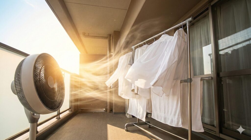 洗濯物が乾く時間を早めるテクニック